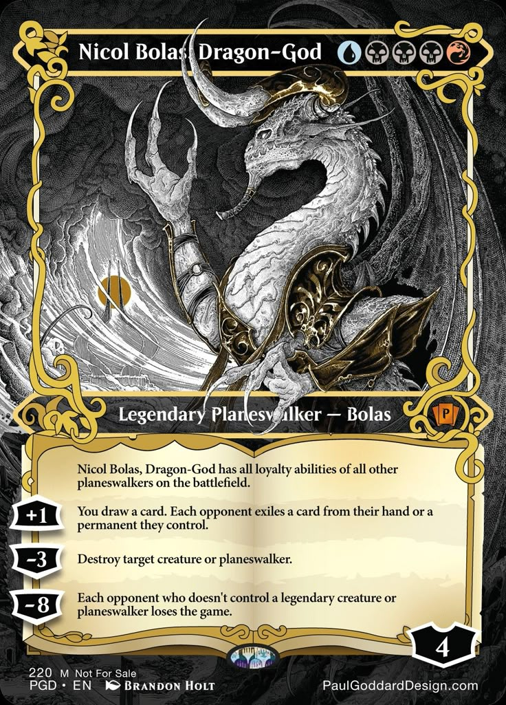 a card with an image of a white dragon on it's back and the words,