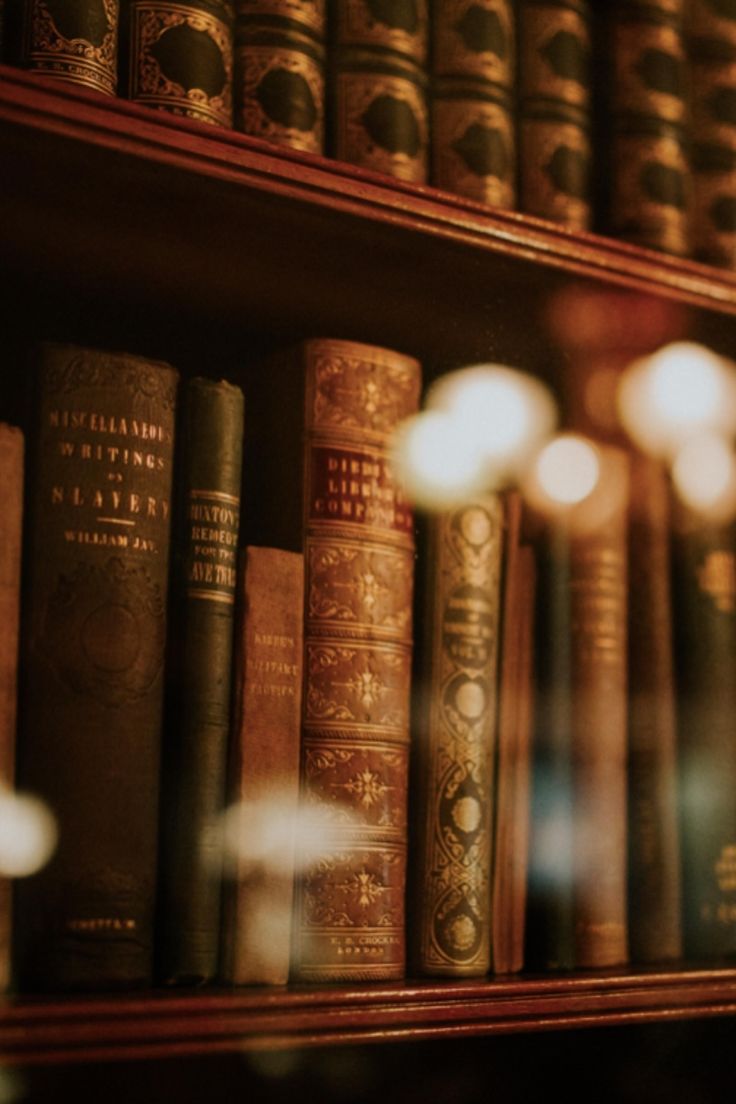 many books are sitting on the shelf in front of some lightbulbs and lamps