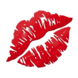 red lips drawn in the shape of a kiss