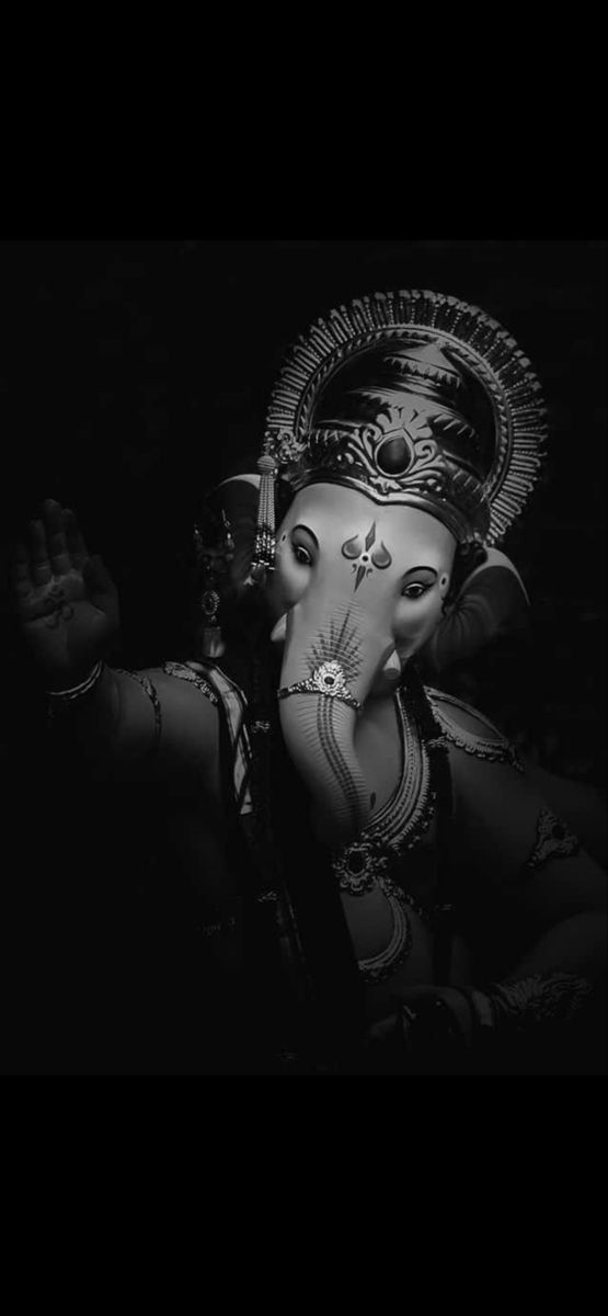 Ganesha Black And White Wallpaper, Ganpati Photo Background, Bappa Black Background, Dark Ganesha Wallpaper, Ganapati Bappa Black Wallpaper, Vinayaka Black And White, Lord Ganesha Black And White, Ganesh Black Background, Lord Ganesha Black Background