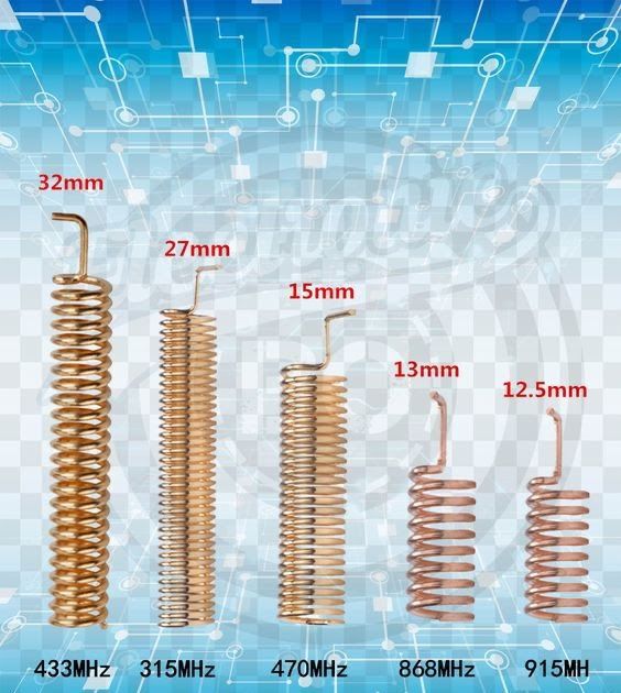 an image of some type of coils in different sizes and colors on a blue background