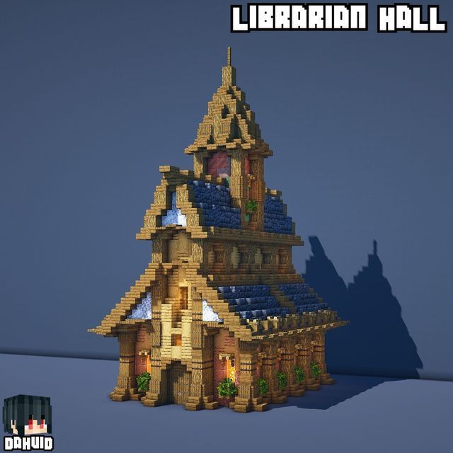 an image of a building made out of lego blocks with the words librarian hall on it