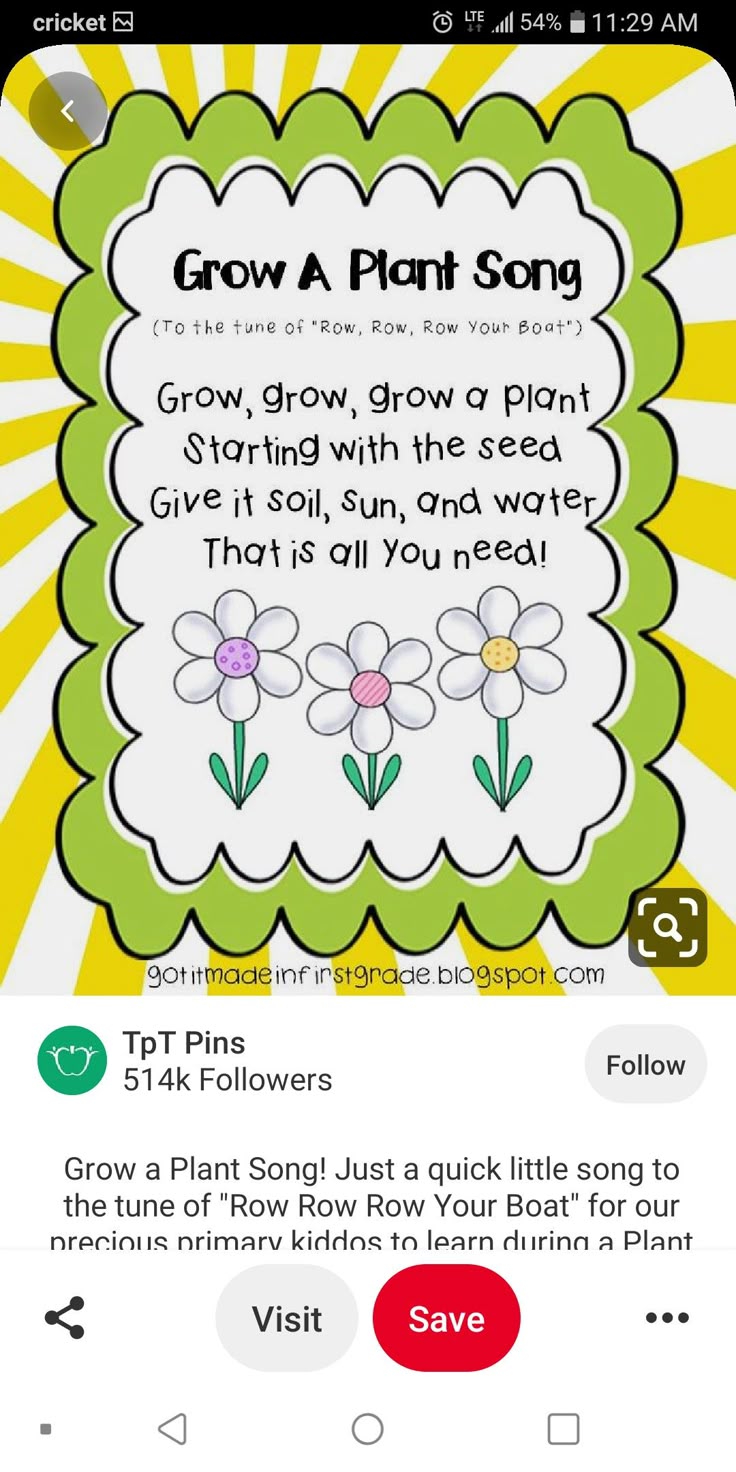 an iphone screen with the text grow a plant song on it