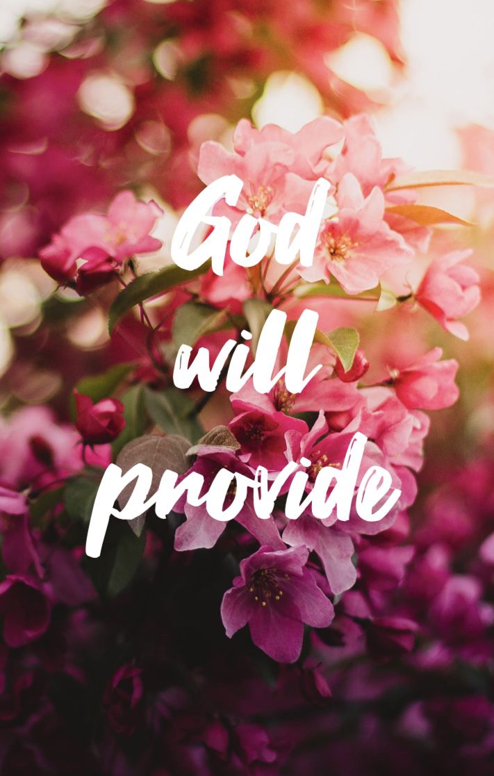 pink flowers with the words god will provide