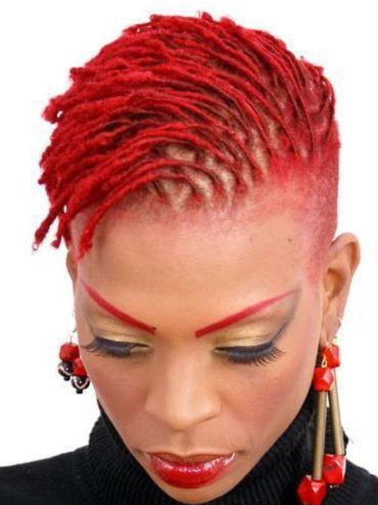 #sisterlocks Red Dreadlocks, Short Dreads, Braids With Shaved Sides, Dread Locks, Natural Dreads, New Natural Hairstyles, Shaved Side Hairstyles, Twisted Hair, Short Locs Hairstyles