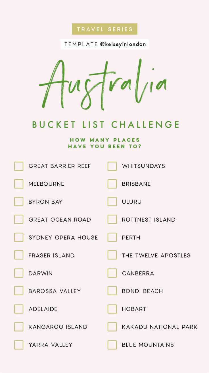 an australian bucket list with the words australia on it