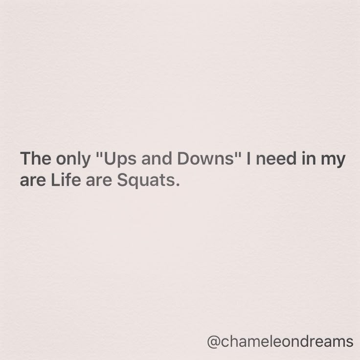 the only ups and downs i need in my life are squats