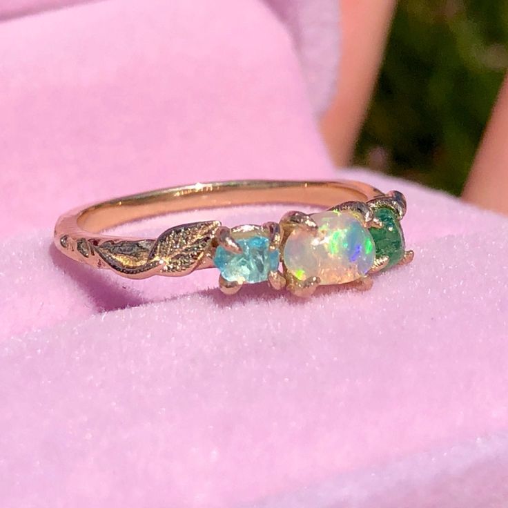 opal engagement ring Opal And Emerald Ring, Opal Wedding Ring Set, 14k Gold Opal Ring, Opal Engagement Rings, Gold Opal Ring, Ring Tree, Raw Moonstone, Opal Engagement Ring, Cute Engagement Rings