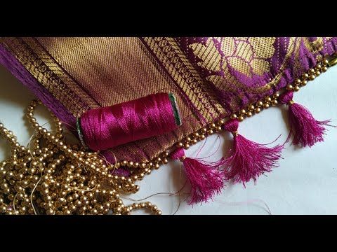 Easy Saree Kuchu Design | Sillky Fashion - YouTube Bridal Saree Kuchu Designs Latest, Saree Kuchulu, Saree Kuchu Design, Saree Kuchu New Designs, Tassels Designs, Saree Tassels Designs, Kuchu Designs, Saree Kuchu Designs, Saree Tassels