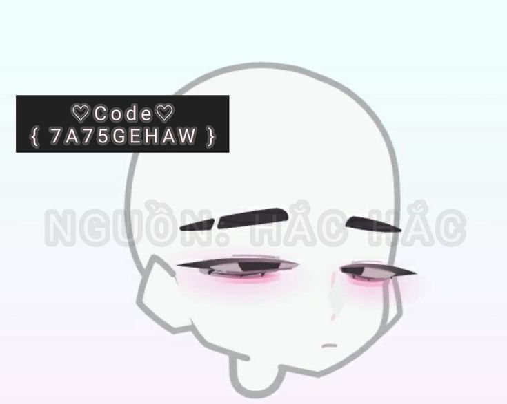 the face of a person with pink eyes and black eyebrows is shown in front of a white background