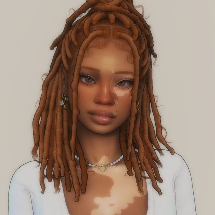 a woman with dreadlocks is wearing a white shirt