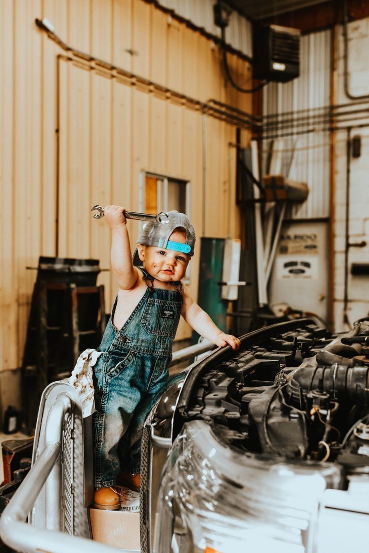 Mechanic Photoshoot, Country Baby Pictures, Baby Mechanic, Western Baby Clothes, Country Baby Boy, Baby Clothes Country, Western Babies, Baby Boy Photography, Baby Boy Photos