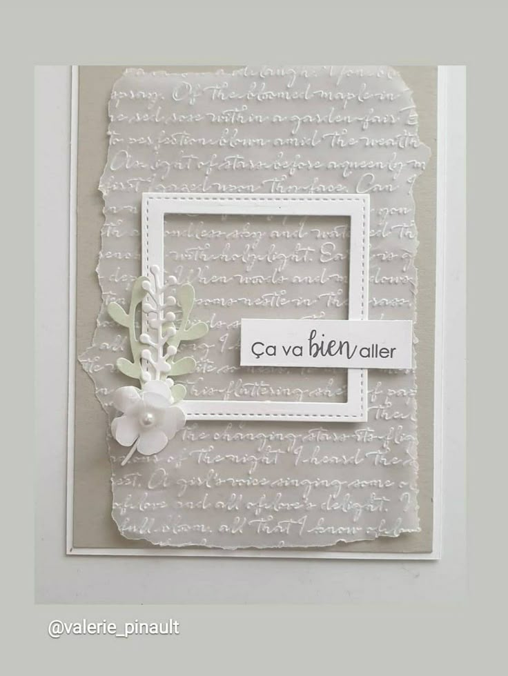 a card made with the words and flowers on it, which reads ca va biern caller