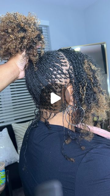 Microtwist Styles, Temporary Locs Styles, Micro Twist Styles, Microlocs With Curly Ends, Micro Braid Locs Starter, Medium Microlocs, Micro Locs Hairstyles, Microloc Grid, Microlocs With Shaved Sides