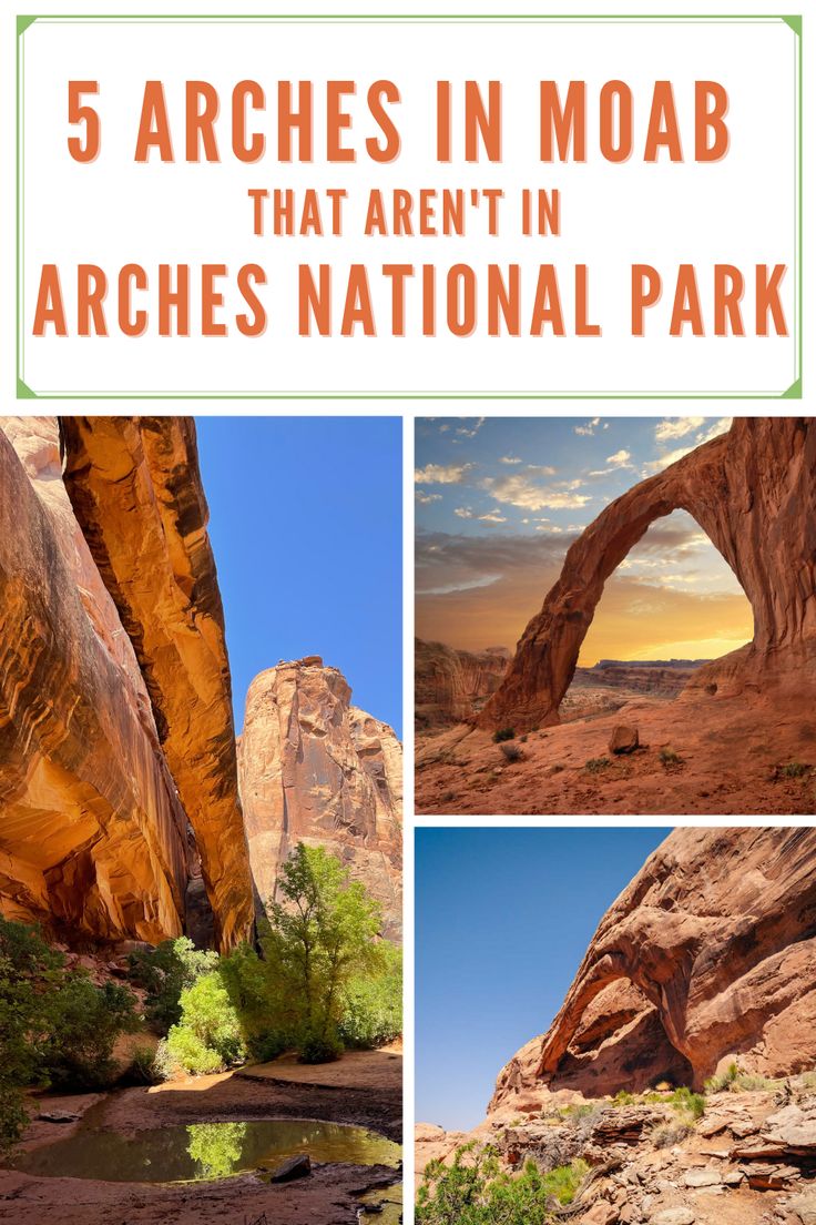 arches in moab that aren't in arches national park, utah with text overlay