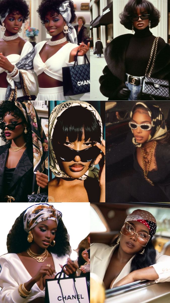 Old Hollywood black women #glam # classic #black #brown #women #pearls #scarf # Old Hollywood Black Women, 90s Glam Fashion, Black Women Aesthetic, Old Hollywood Aesthetic, Femininity Aesthetic, Hollywood Aesthetic, Old Hollywood Fashion, 90s Glam, Glam Aesthetic