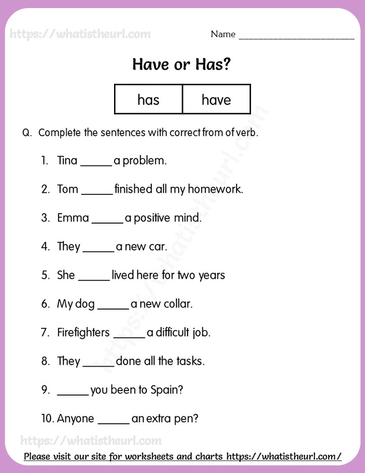 a worksheet with the words have or has?