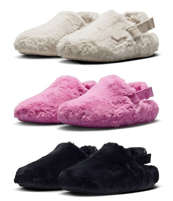 Fur Goods, Fur Mules, Beige And Pink, Nike Slides, Womens Mules, Fashion Streetwear, Ankle Straps, Fall Trends, Nike Logo