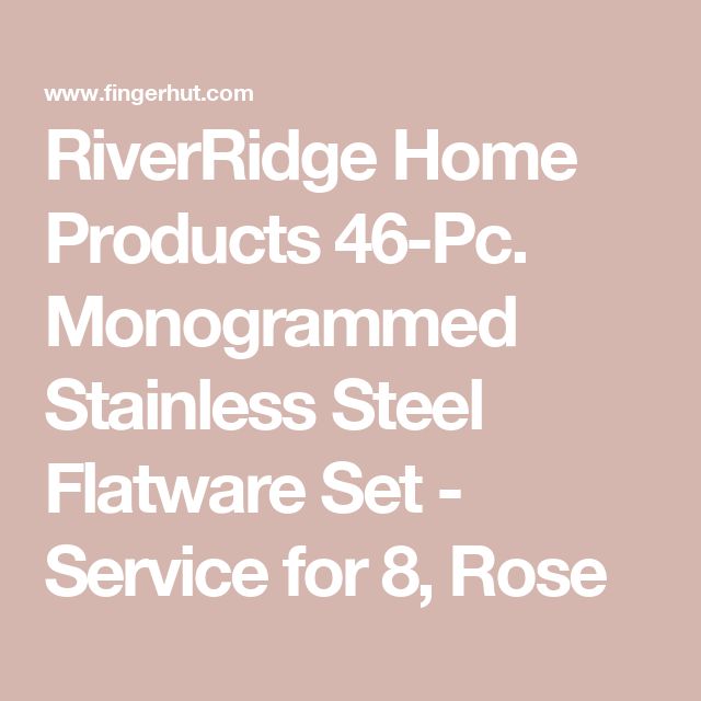 river ridge home products 46 - pc monogrammed stainless steel flatware set service for 8, rose