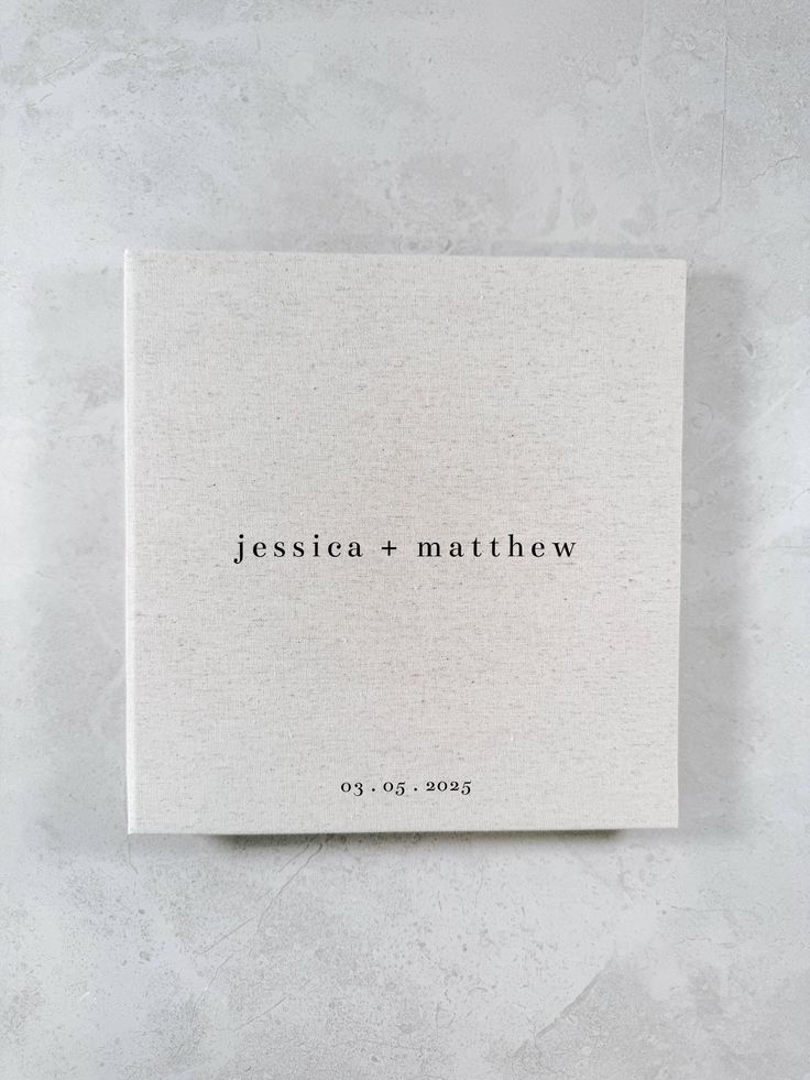 a white book with the words jesusa and mathew on it