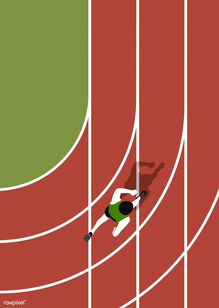 a person is running on a track with a green shirt