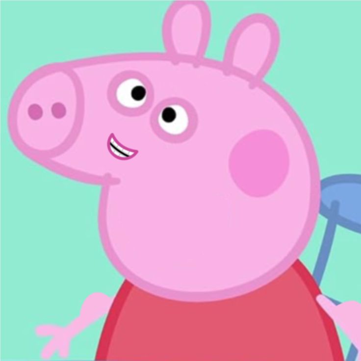 peppa the pig is holding a golf club in his hand and looking at something