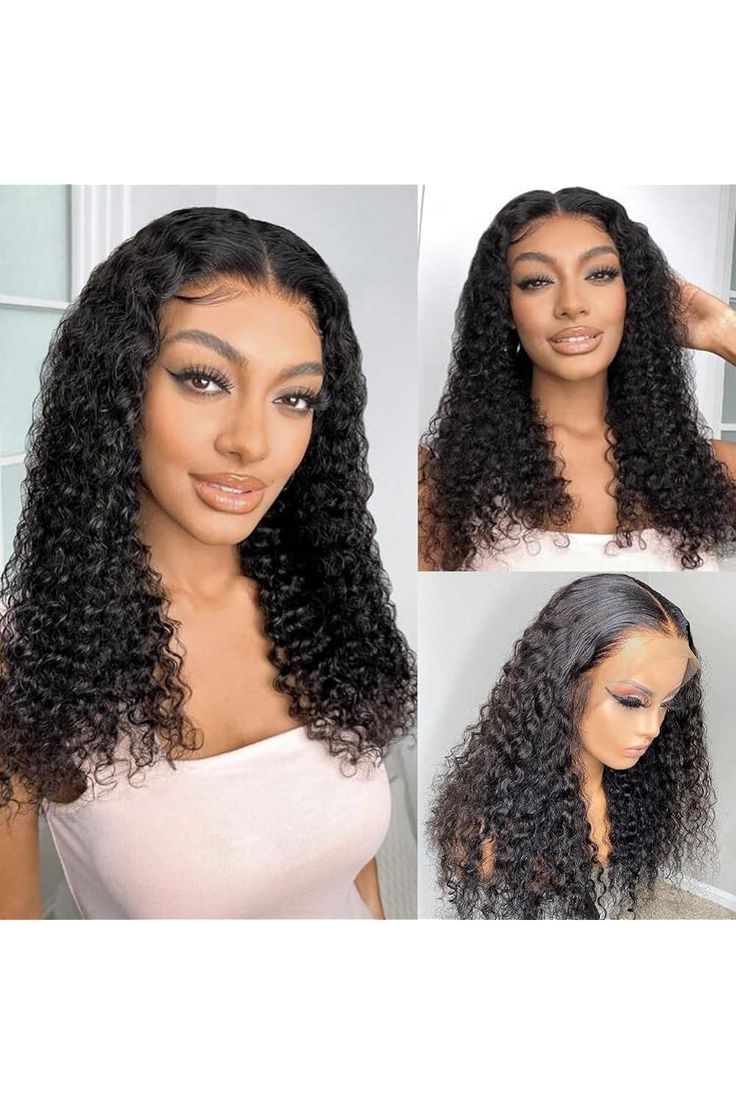 16 Inch Deep Wave Lace Front Wig Human Hair 13x4 Lace Frontal Curly Wigs for Women Human Hair 150% Density Glueless Wigs Human Hair Pre Plucked with Baby Hair Natural Black Deep Wave Lace Front Wig, Wave Lace Front Wig, Glueless Wigs, Wig Human Hair, Wigs Human Hair, Hair Natural, Wigs For Women, Hairstyles Ideas, Black Natural Hairstyles