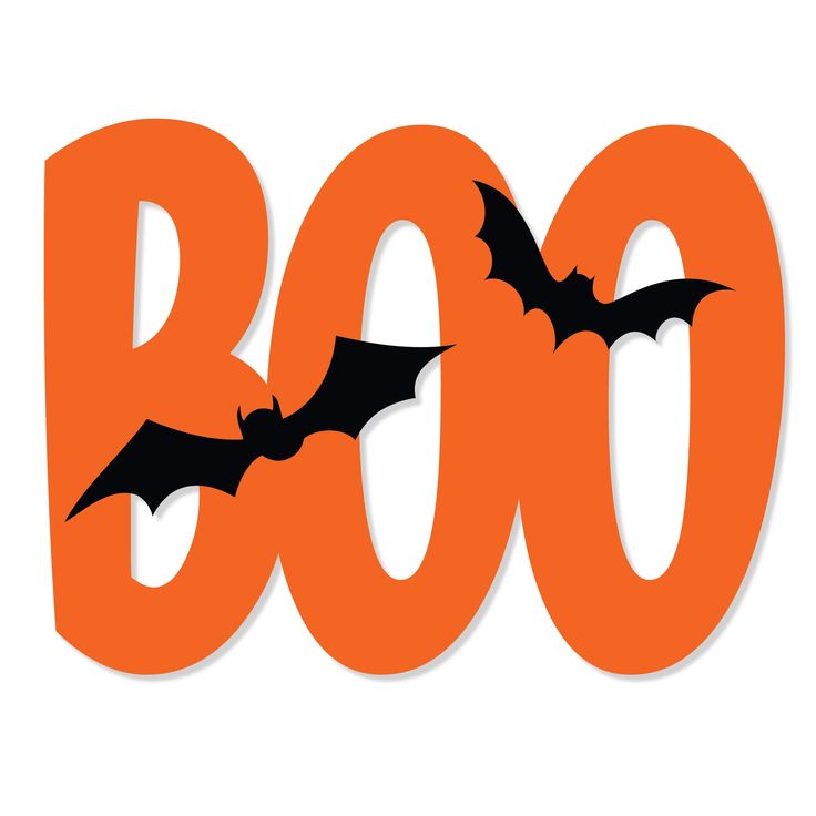 the word boo is decorated with bats