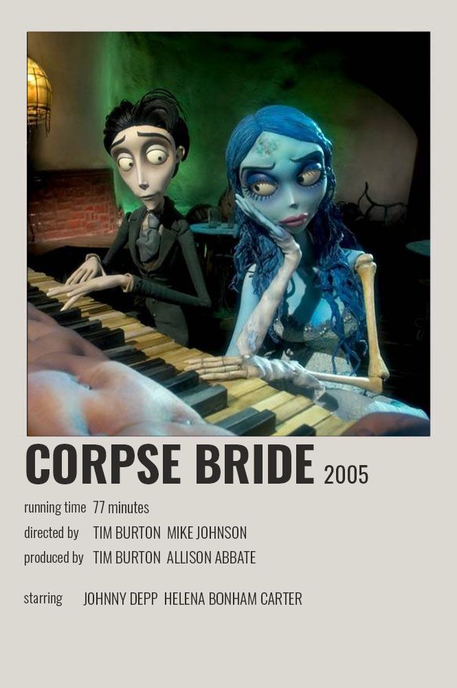 corpse bride poster with two people playing the keyboard