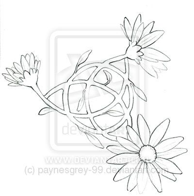 a drawing of some flowers on a white background