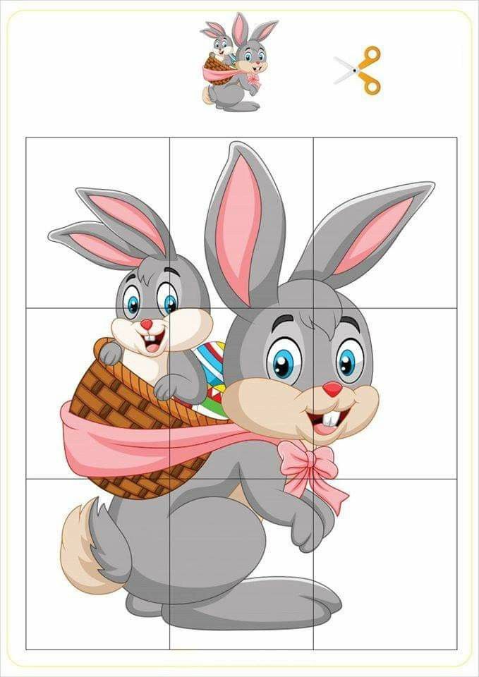 an easter bunny and rabbit holding a basket