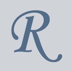 the letter r is made up of letters and numbers in blue on a gray background