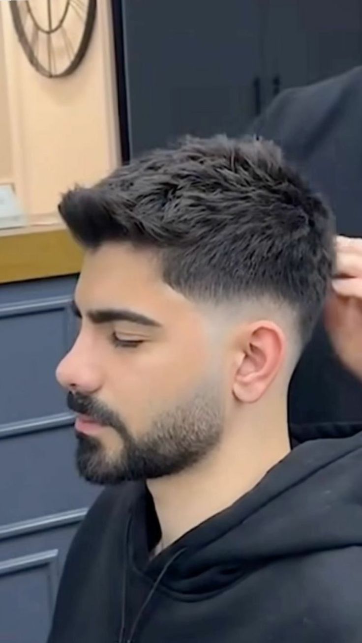 Man haircut Faded Haircut For Men Long Hair, Haircut For Men Short Fade, Beard Fade Men, Short Faded Beard Styles, Short Hair Styles For Men Fade, Fade For Short Hair, 2024 Men Hairstyle, Men Haircut Styles Fade, Fade Cut For Men