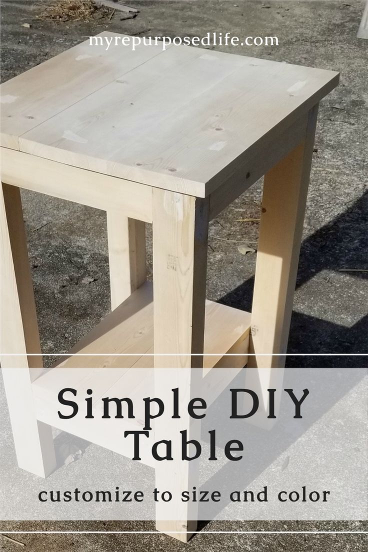 a simple diy table made out of wood with text overlay that reads, how to make a simple diy table