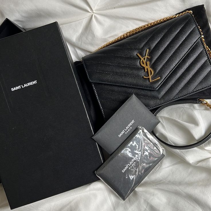 Ysl Cassandre Matelass Envelope Chain Wallet. (Smaller Version). In Great Condition. Poshmark Authenticates For Free. Comes With Dust Bag, Box, And Authenticity Cards Some Hairline Scratches, Can Only Tell When You Look Up Close. There’s A Super Faint Small White Line On The Front Of The Bag, Shown In Last Photo. My Nail Is Pointing To It Yves Saint Laurent Bags, Saint Laurent Paris, Wallet Chain, Yves Saint Laurent, Dust Bag, Envelope, Saint Laurent, Bag Lady, Wallet