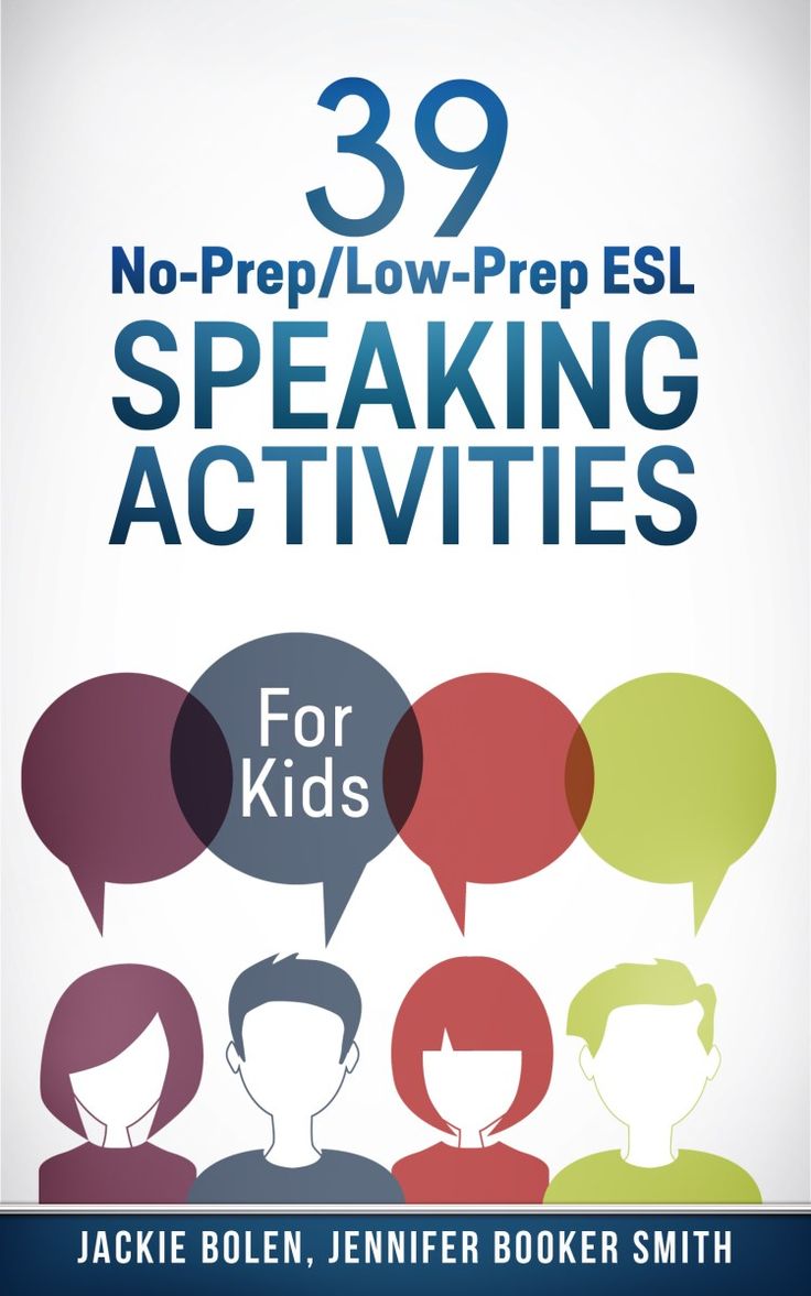 the cover of 39 no - prep / low - prep esl speaking activities for kids