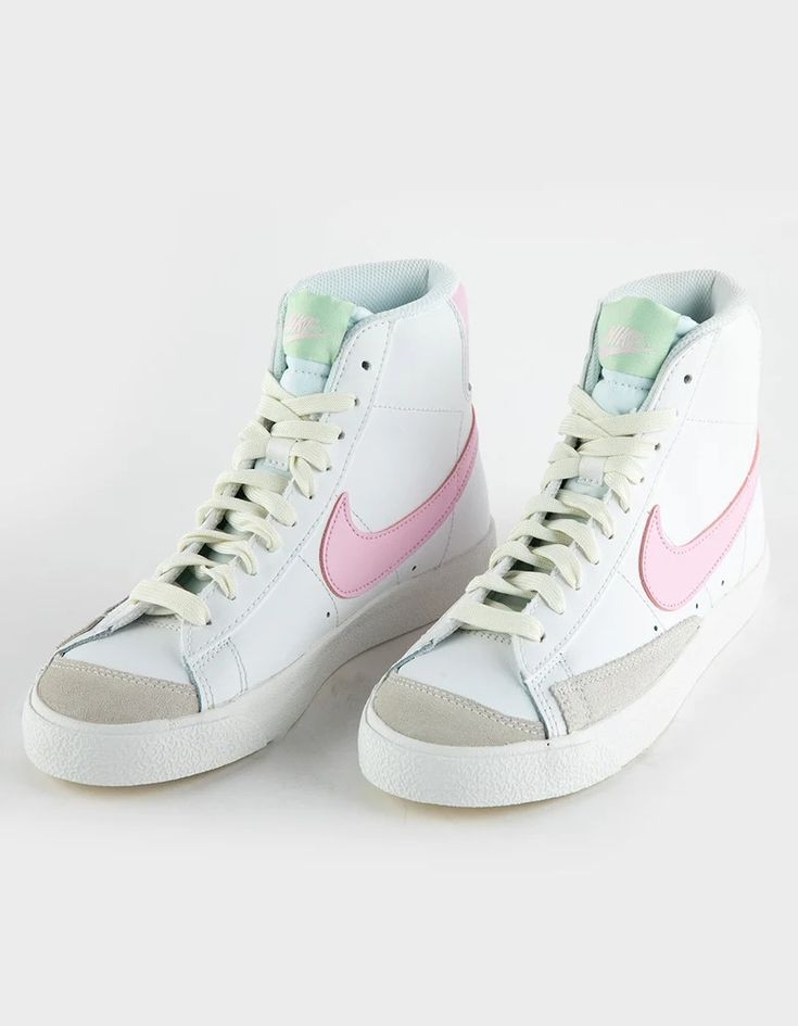 NIKE Blazer Mid '77 Girls Shoes - WHITE | Tillys Pretty Sneakers, Shoes For School, Nike Blazers, Back To School Shoes, Preppy Shoes, Pretty Shoes Sneakers, Nike Blazer Mid 77, Nike Blazer Mid, Nike Blazers Mid