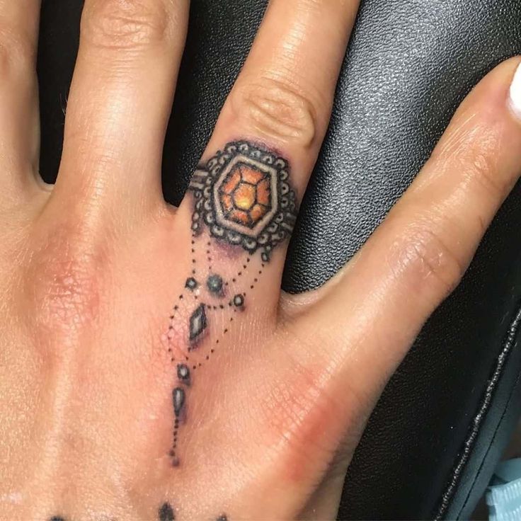 a person's hand with a tattoo on it