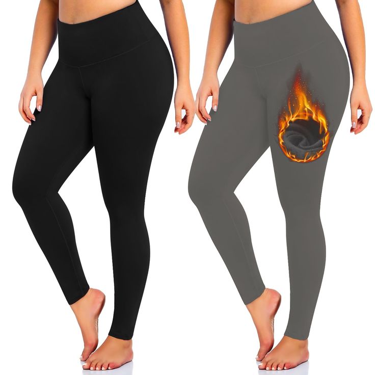 PRICES MAY VARY. 92% Polyester, 8% Spandex 【Specialized Plus Size】We Specialized in Plus Size Leggings/Yoga Pants.Please choose your size according to your waist, hips and inseam from the SIZE CHART.Choose the most suitable size so that every woman can show yourself better,let you say goodbye to unconfident figure. 【Thermal&Stretchy】With soft fleece interior, Our warm leggings for winter will fit you like a second layer of skin and offer you both Comfort & Warmth when temperature drops. The prem Leggings For Winter, Fleece Lined Leggings, Lined Leggings, Black Yoga Pants, Warm Leggings, Fleece Leggings, Black Yoga, Plus Size Leggings, High Rise Leggings