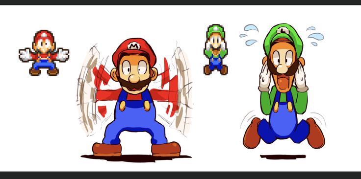 mario and luigi are running with each other in the same direction, but they have different colors