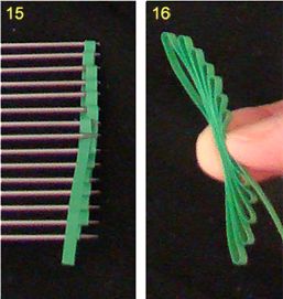 two pictures showing different types of hair combs, one being green and the other is gray