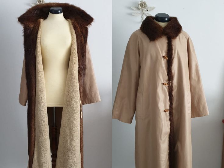 1960s Trench Coat With Beaver Fox Fur Collar Vintage 60s Rain Jacket With Fur - Etsy Norway 1970s Exterior, Jacket With Fur, Vintage 60s, Fur Collar, Fur Collars, Fox Fur, Water Proof, Vintage 1960s, Air Mail