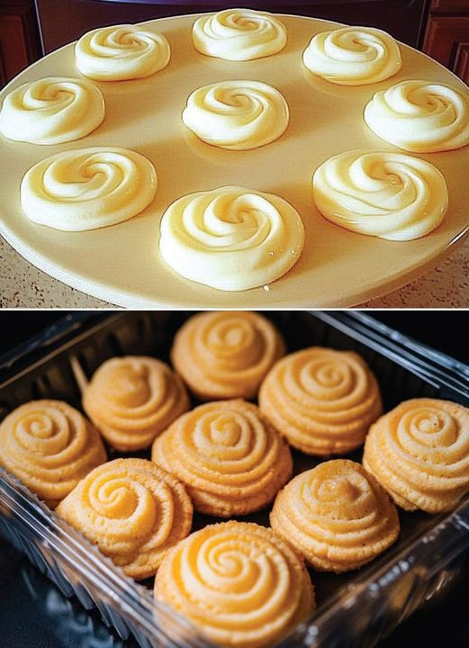 there are several different types of pastries in the trays and on the table