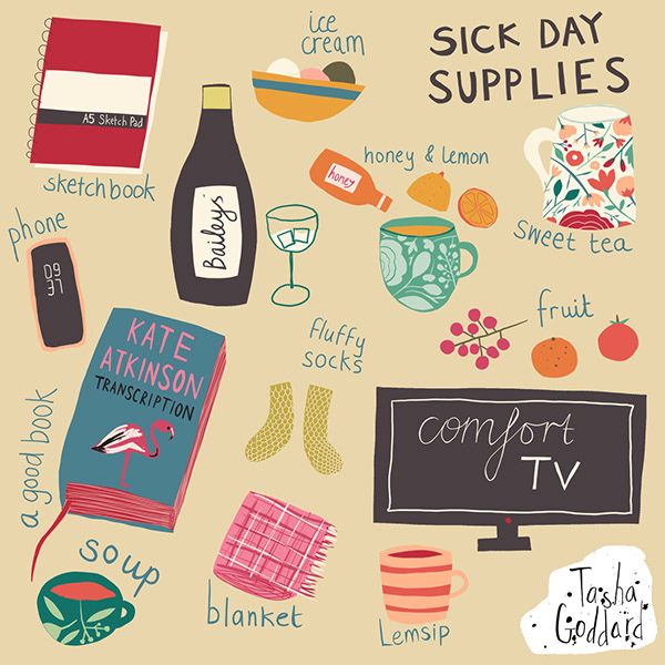 Self Care Sick Days, Sick Day Checklist, Sick Day Must Haves, Thing To Do When Sick, Productive Sick Day Routine, Selfcare When Sick, How To Get Well When Sick, Self Care When You Are Sick, Self Care Supplies