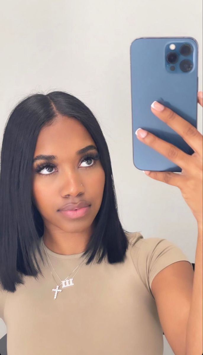 Flat Ironed Hair, Healthy Hair Goals, Straight Natural Hair, Healthy Relaxed Hair, Straight Hair Styles, Pressed Natural Hair, Short Hair Inspo, Silk Press Natural Hair, Natural Hair Short Cuts