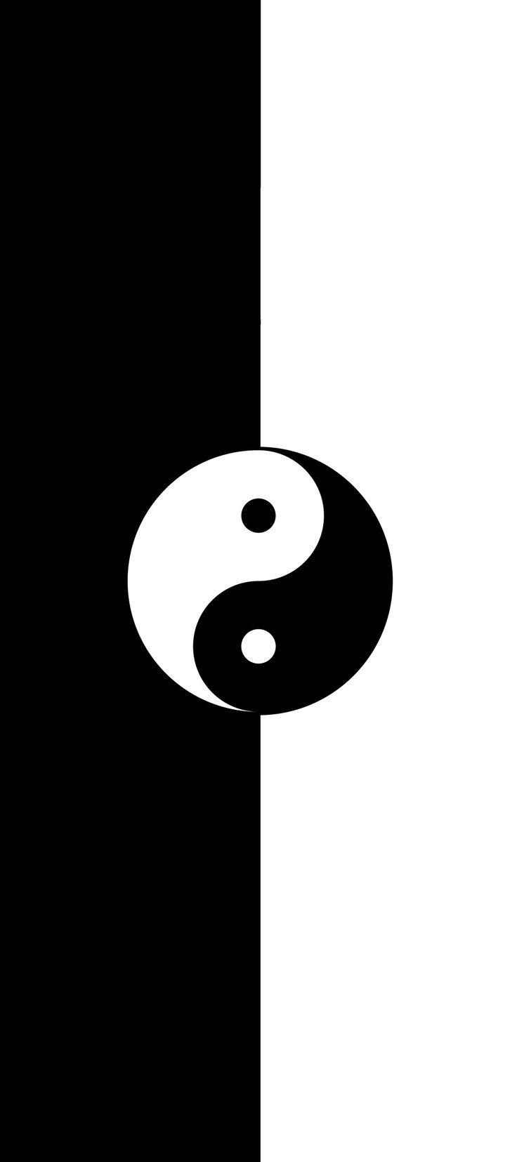 a black and white yin symbol with two colors in the middle, on a plain background