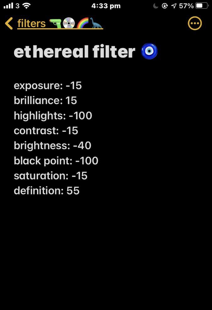 an iphone screen with the text ethereal filterr on it's left side