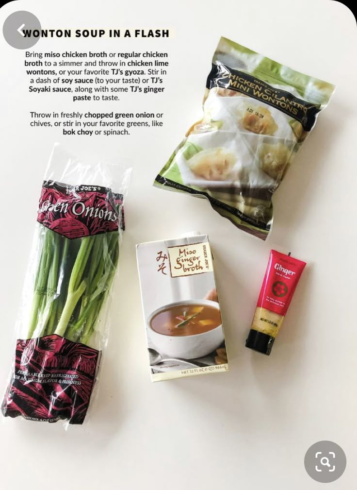 the contents of a soup in a flash package