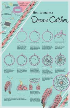 the instructions for how to make a dream catcher with pictures on it's screen