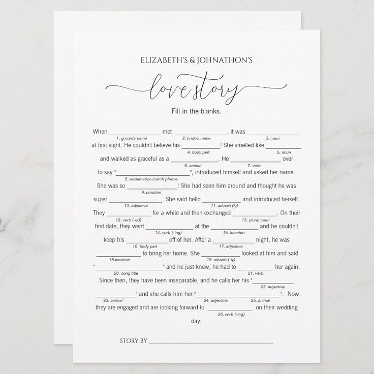 a wedding vows card with the words love story written in cursive writing on it